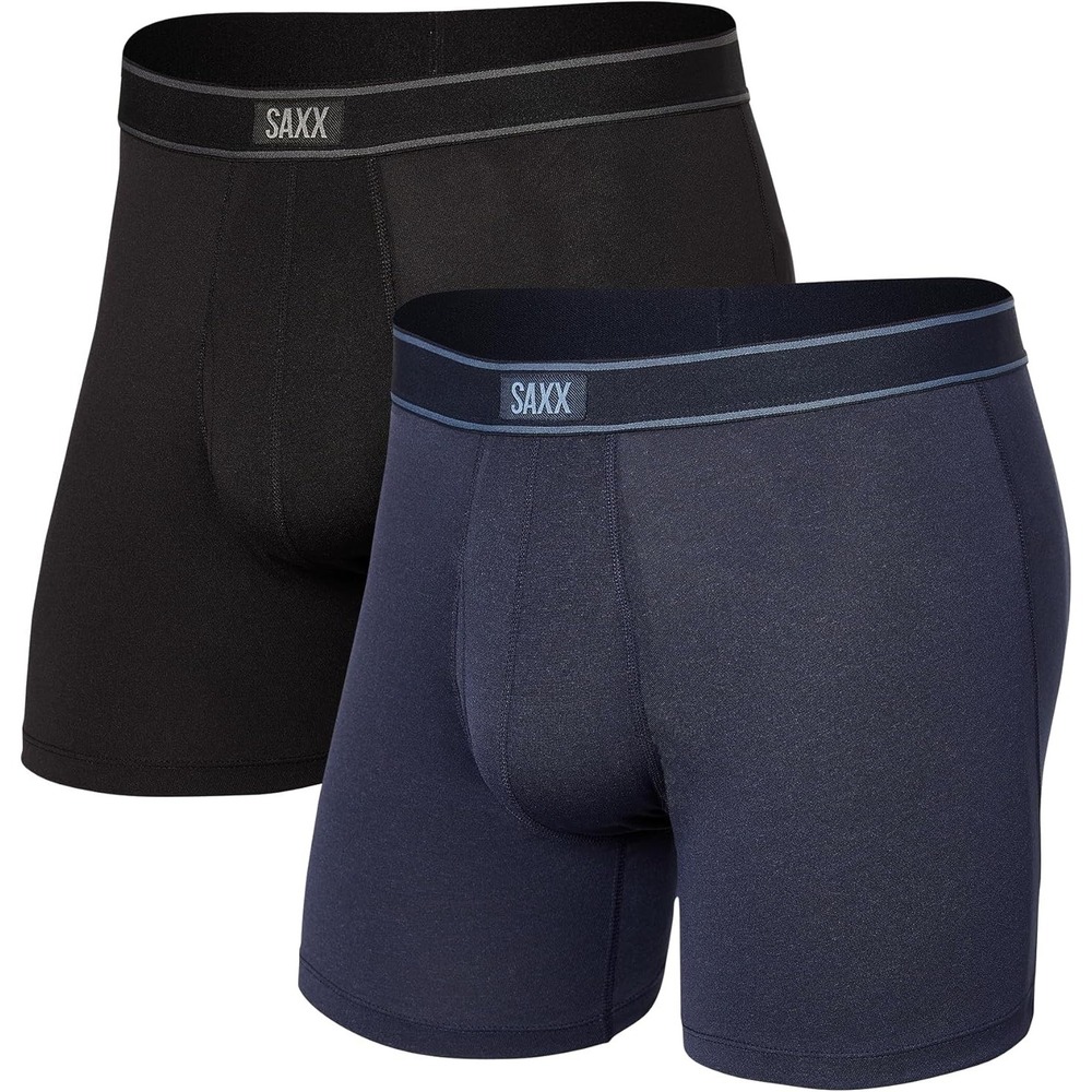 NEW $68 Saxx [ 2PC Small ] Daytripper Comfort Stretch (2 Pack) Black‎ Blue U1699